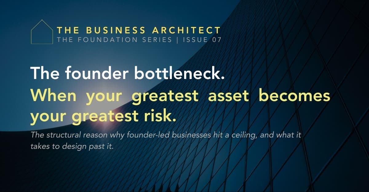The founder bottleneck. When your greatest asset becomes your greatest risk.